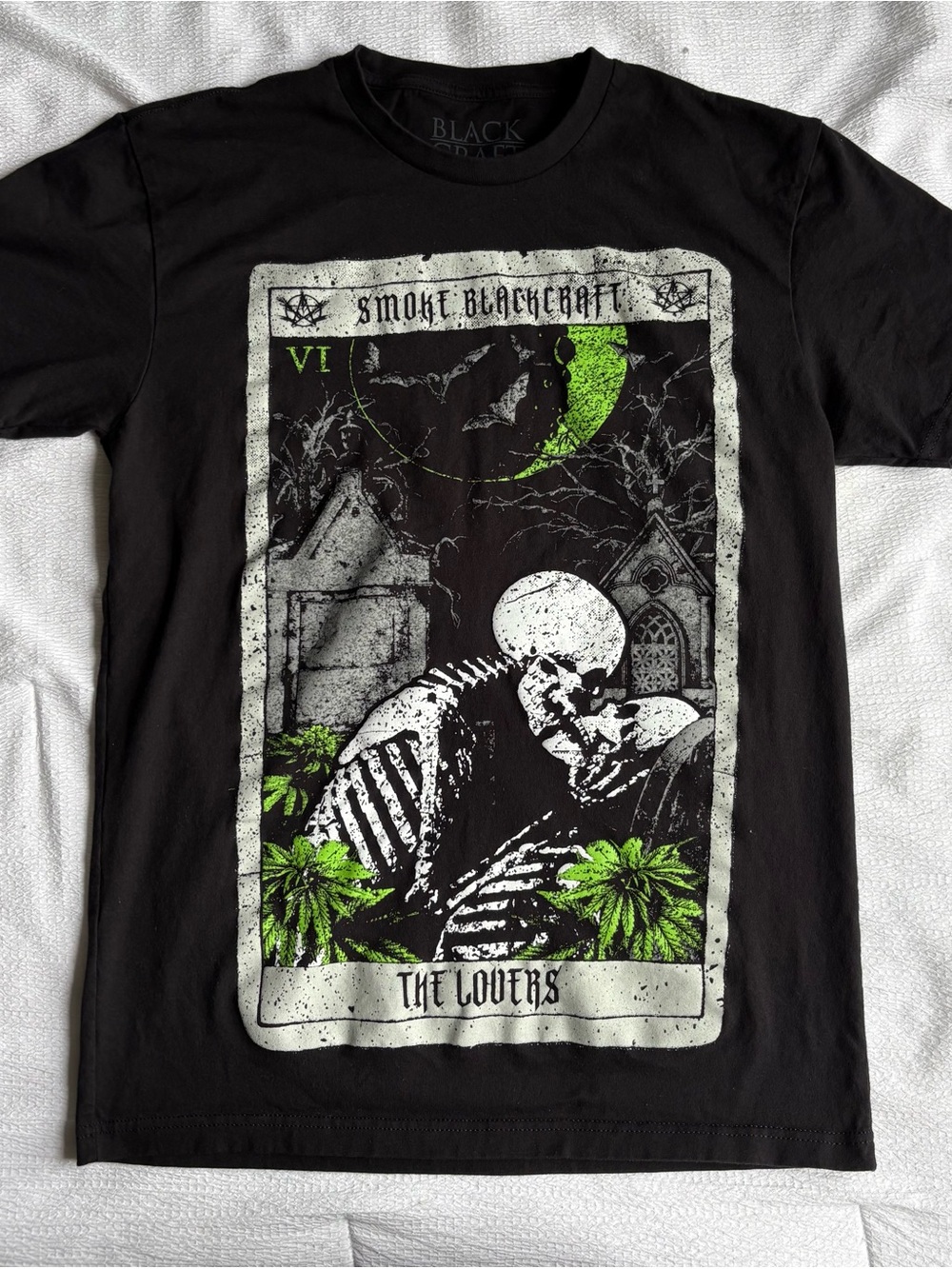 Blackcraft Cult Tarot Lovers Black Graphic Tee Shirt Size Medium 100% Cotton